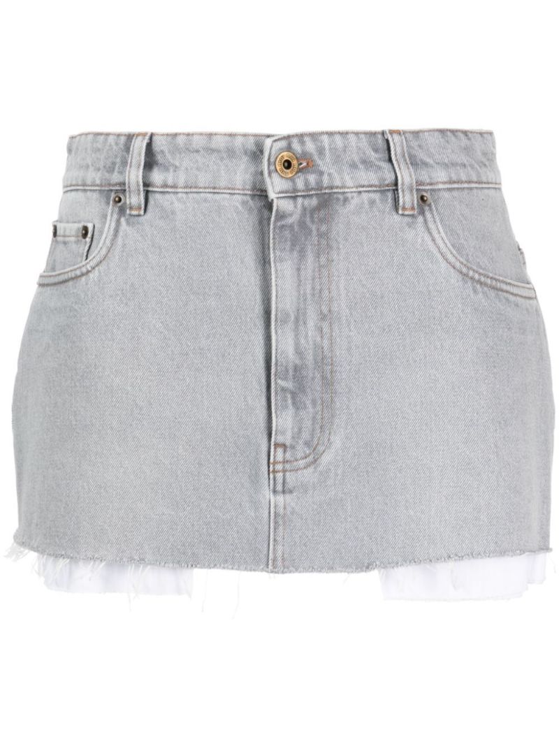 Grey Denim Mini Skirt