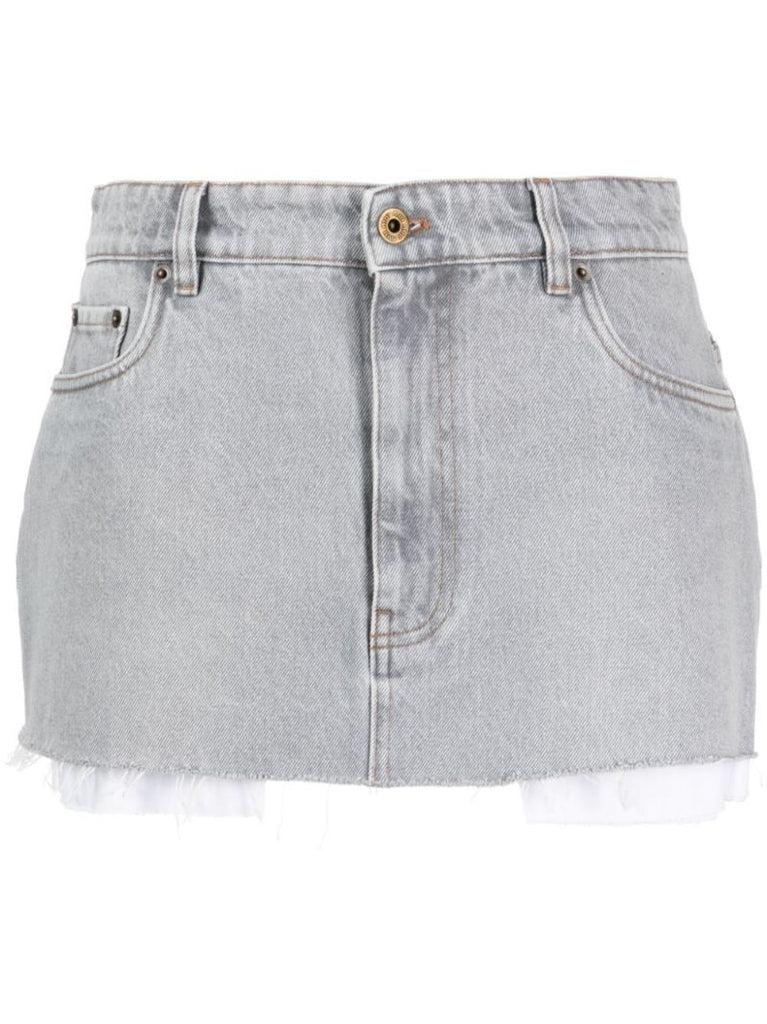 Grey Denim Mini Skirt