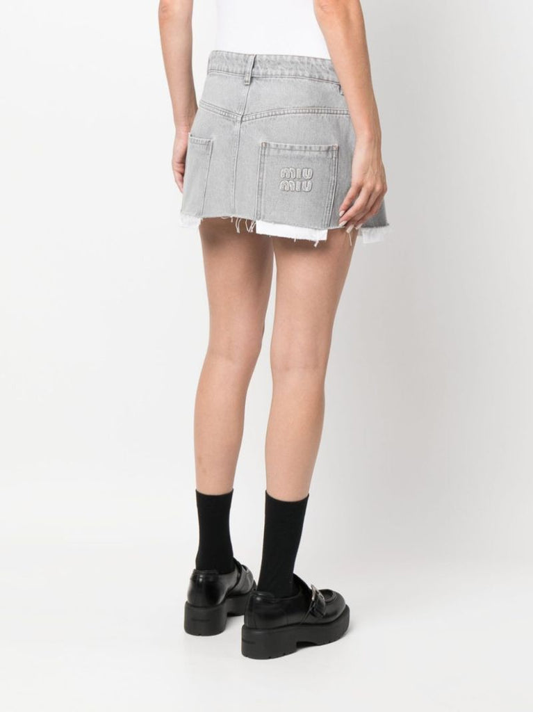 Grey Denim Mini Skirt