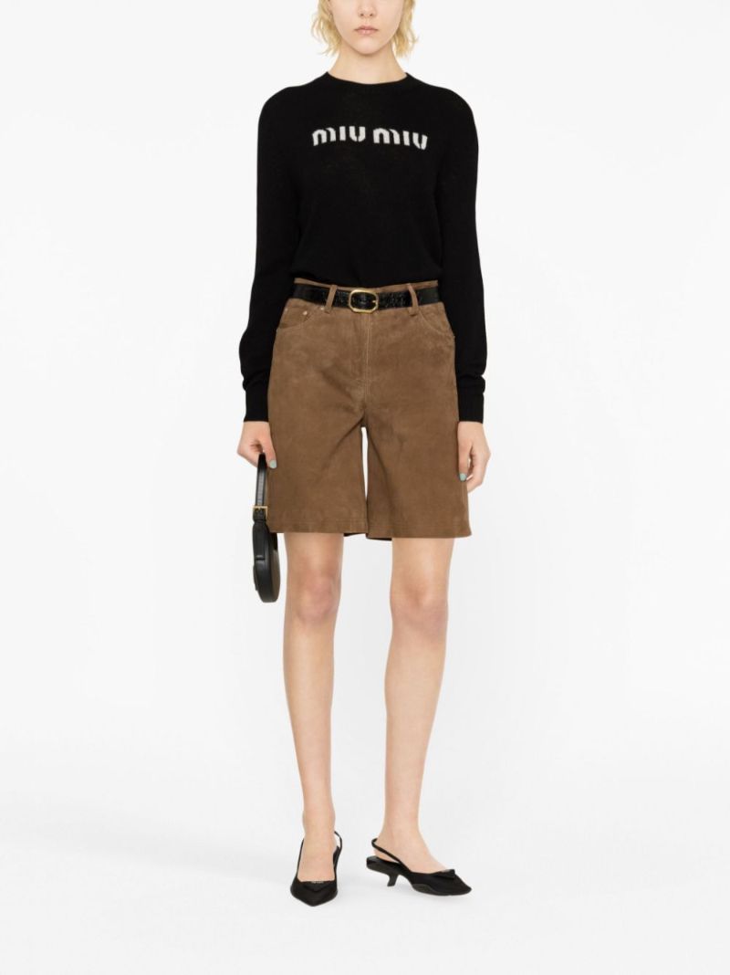 Black Intarsia Knit Logo Jumper