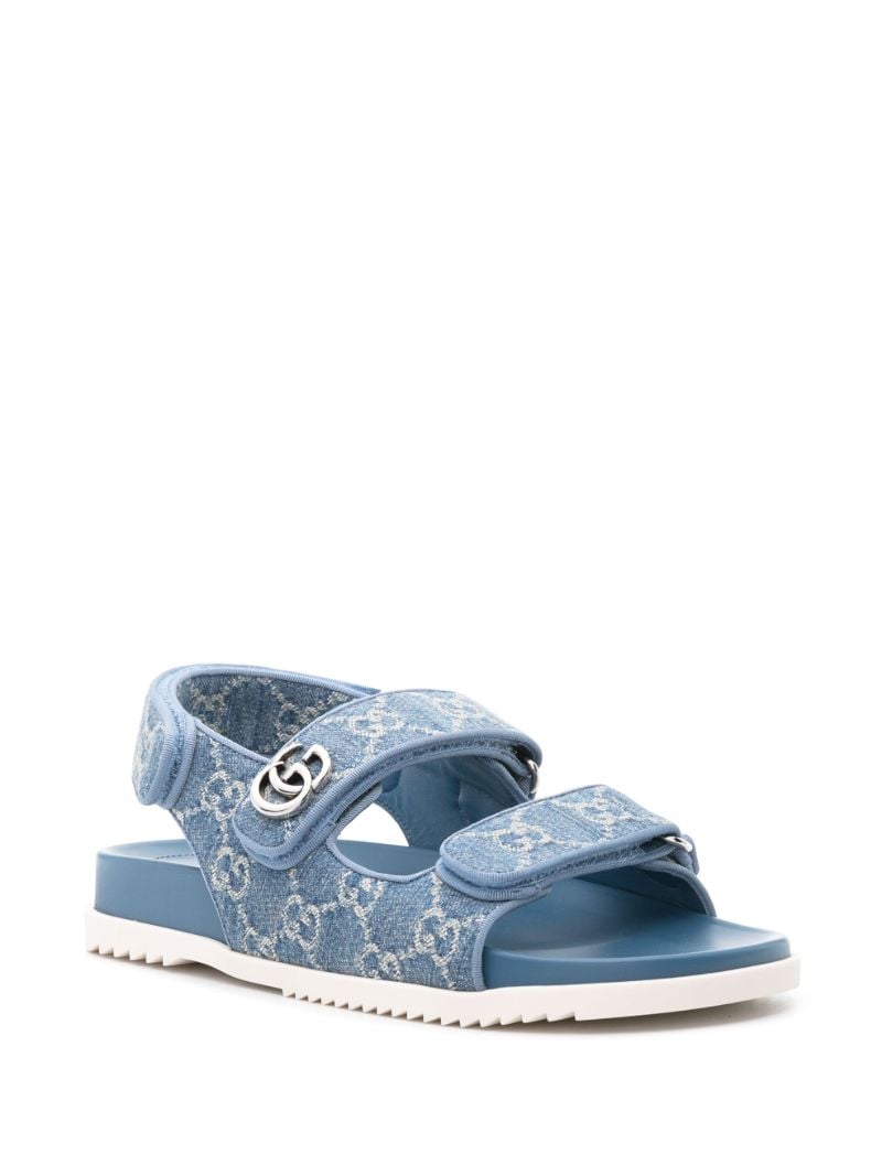 Blue Logo Jacquard Denim Sandals