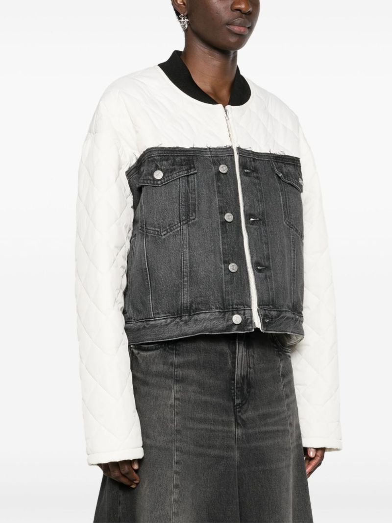 White Quilted Denim Jacket