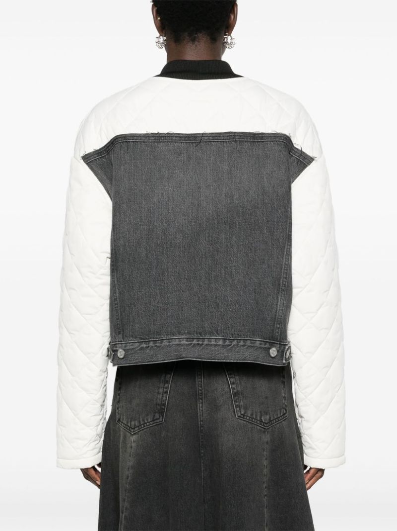 White Quilted Denim Jacket