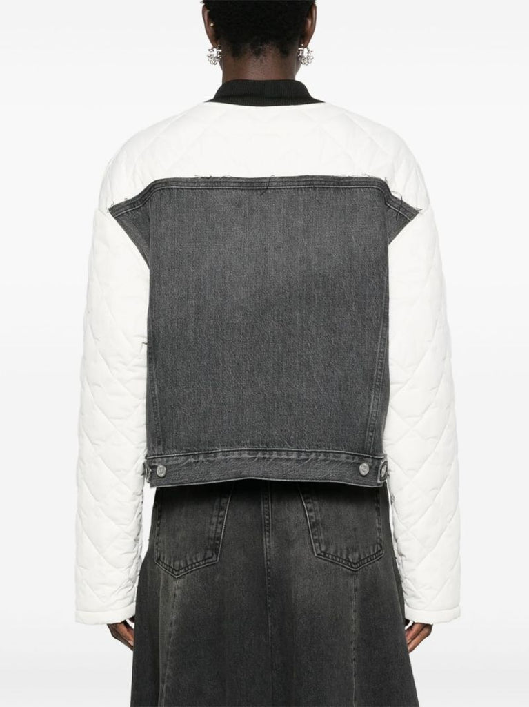 White Quilted Denim Jacket