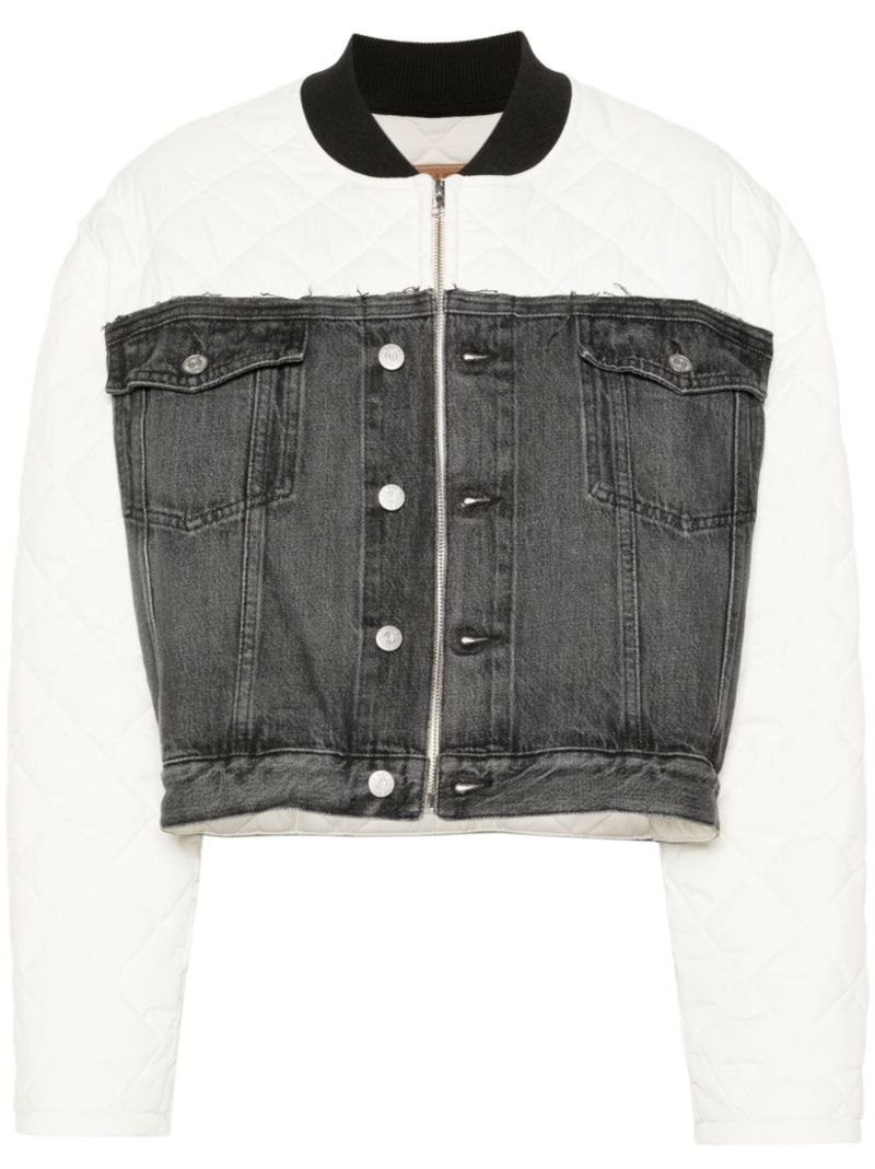 White Quilted Denim Jacket