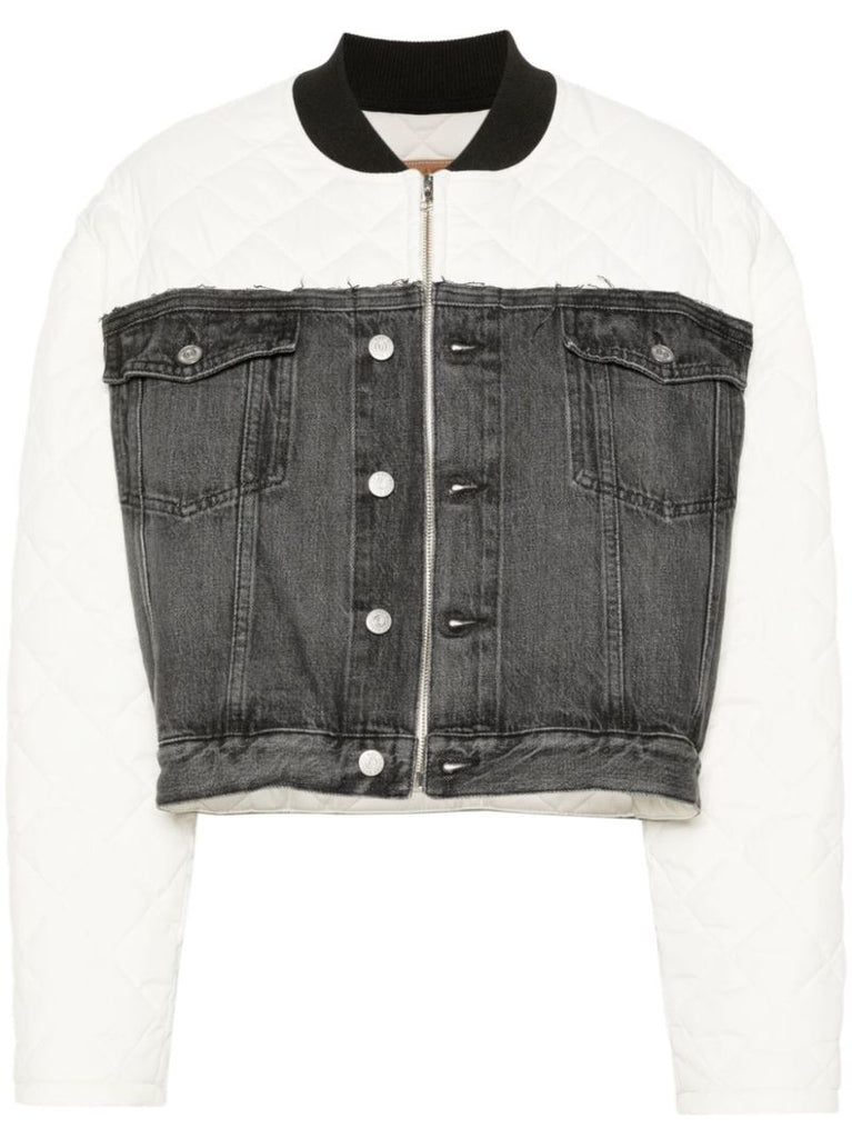White Quilted Denim Jacket
