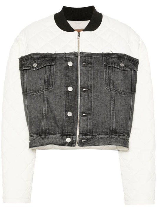 White Quilted Denim Jacket