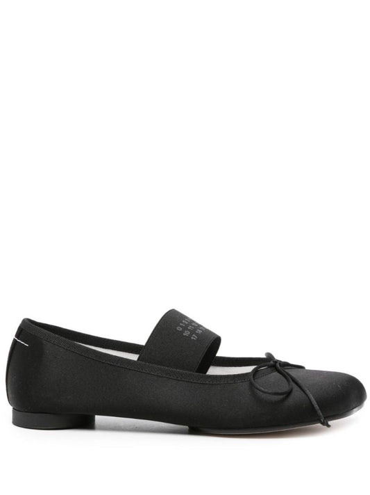 Black Anatomic Satin Ballet Pumps