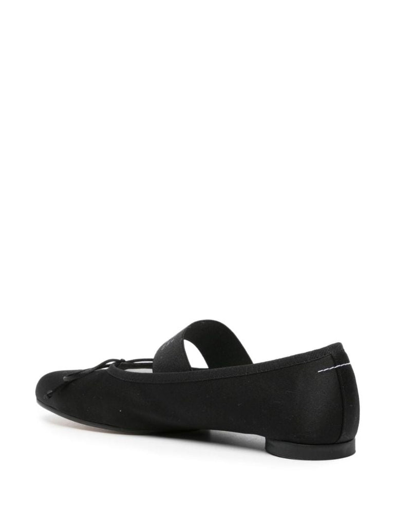 Black Anatomic Satin Ballet Pumps