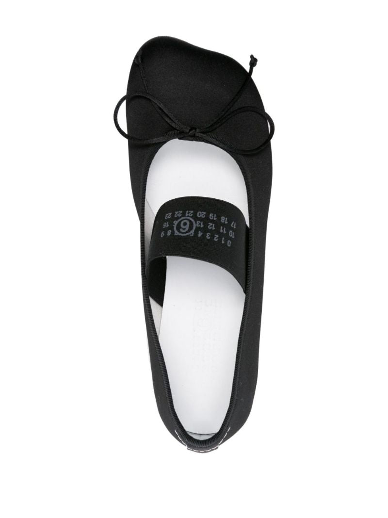 Black Anatomic Satin Ballet Pumps