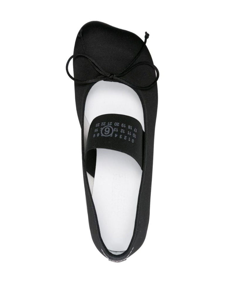 Black Anatomic Satin Ballet Pumps