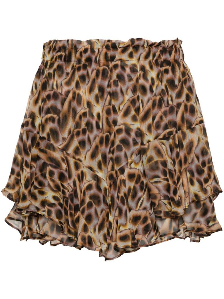 Brown Sornel Leopard-print Shorts