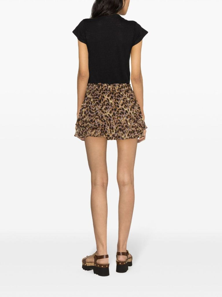 Brown Sornel Leopard-print Shorts