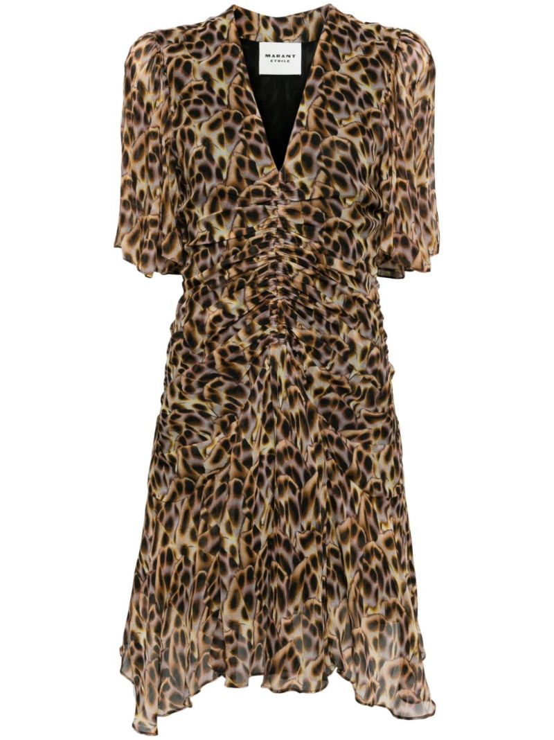 Brown Vivienne Ruched Minidress