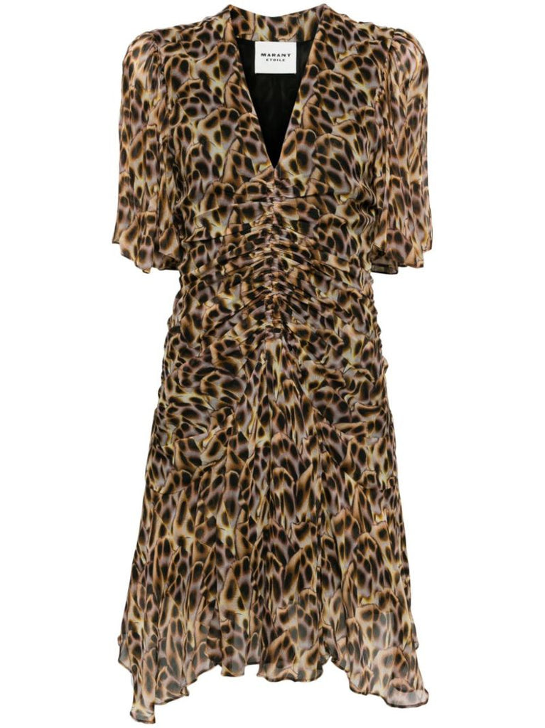 Brown Vivienne Ruched Minidress