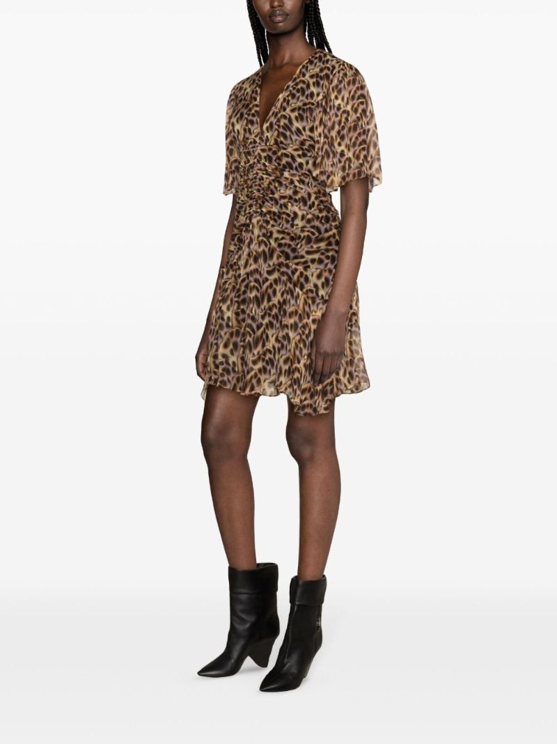 Brown Vivienne Ruched Minidress