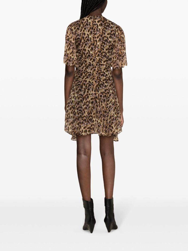 Brown Vivienne Ruched Minidress