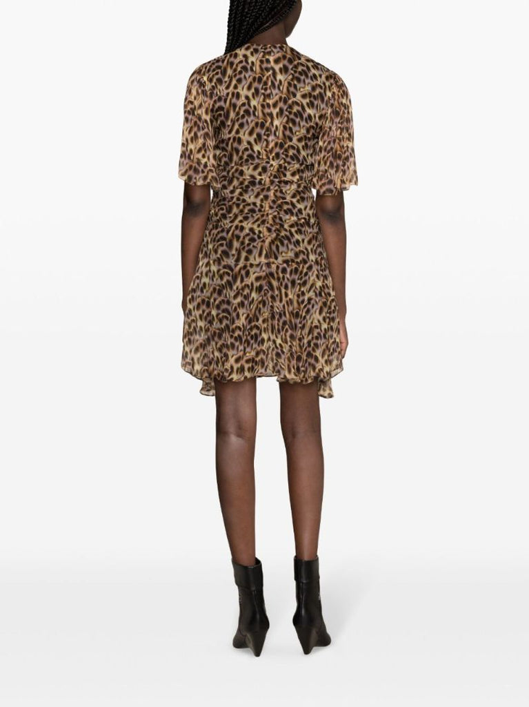 Brown Vivienne Ruched Minidress