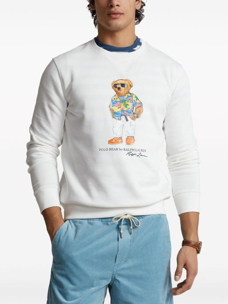 White Polo Bear Fleece Sweatshirt