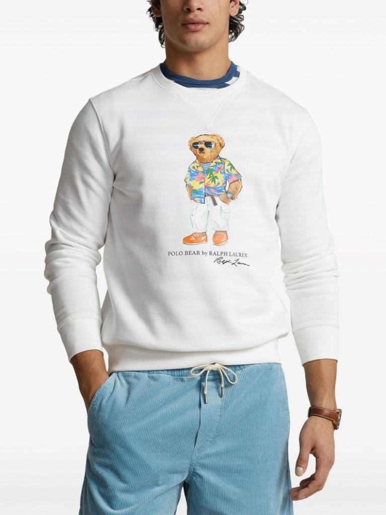 White Polo Bear Fleece Sweatshirt