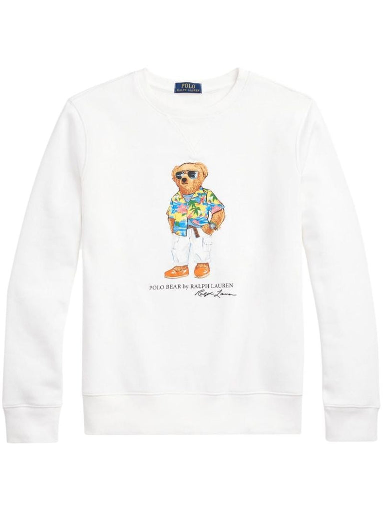 White Polo Bear Fleece Sweatshirt