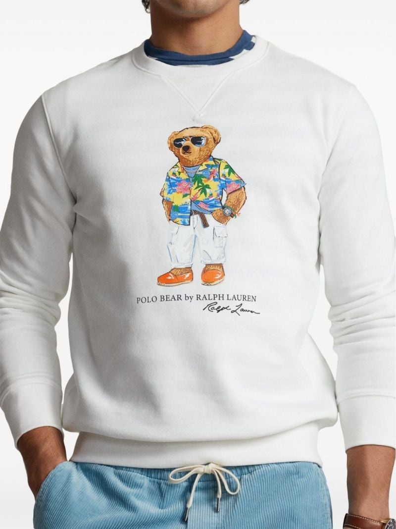 White Polo Bear Fleece Sweatshirt