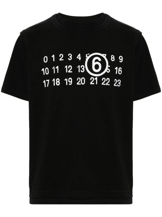 Black Numbers-print Cotton T-shirt