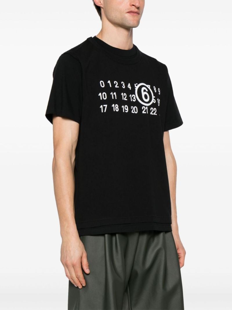 Black Numbers-print Cotton T-shirt