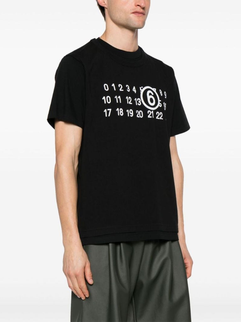 Black Numbers-print Cotton T-shirt
