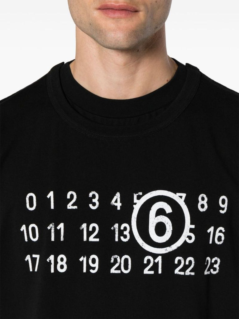 Black Numbers-print Cotton T-shirt