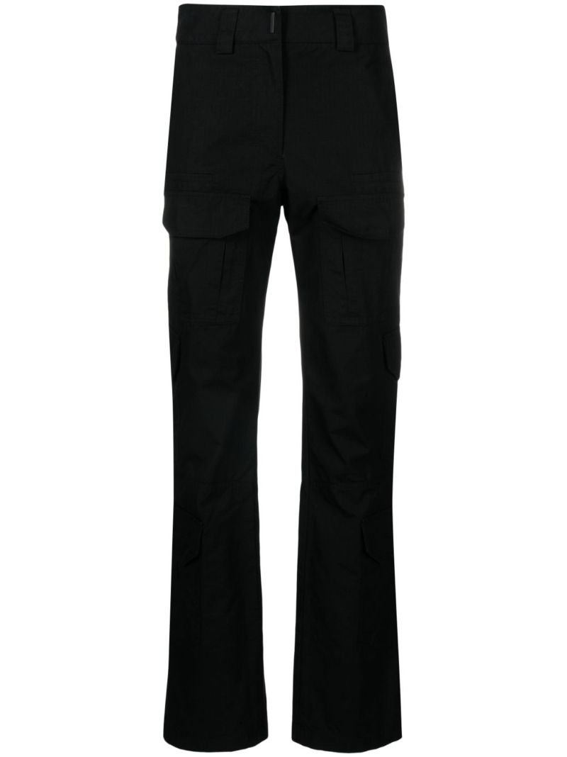 Black Bootcut Cotton Trousers