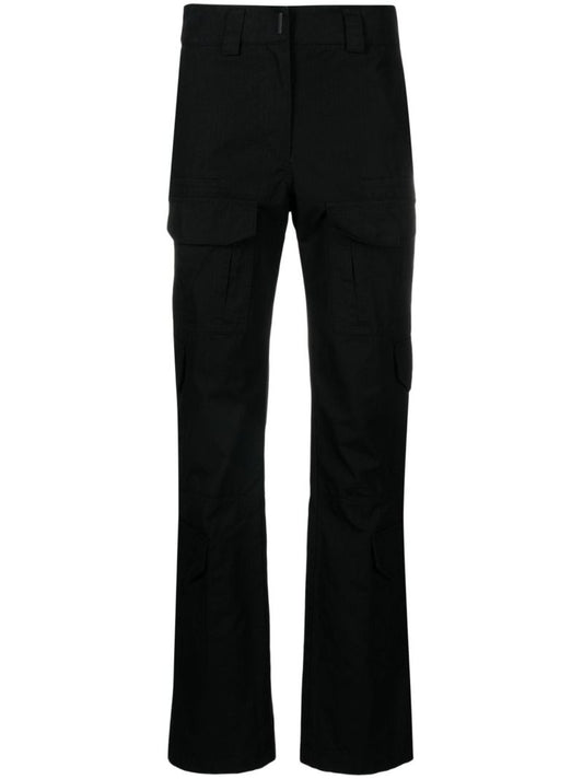 Black Bootcut Cotton Trousers