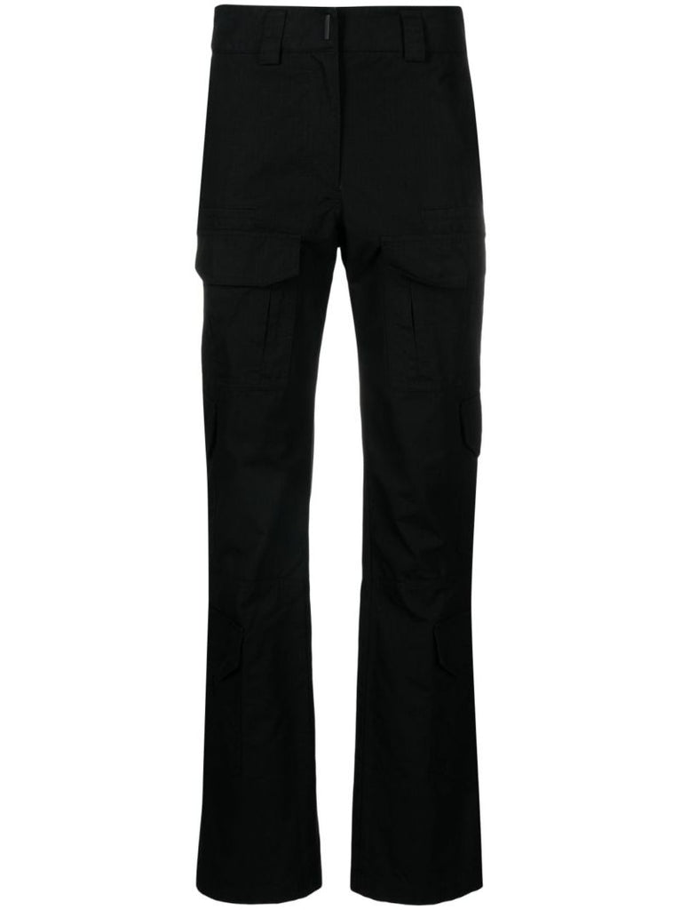 Black Bootcut Cotton Trousers