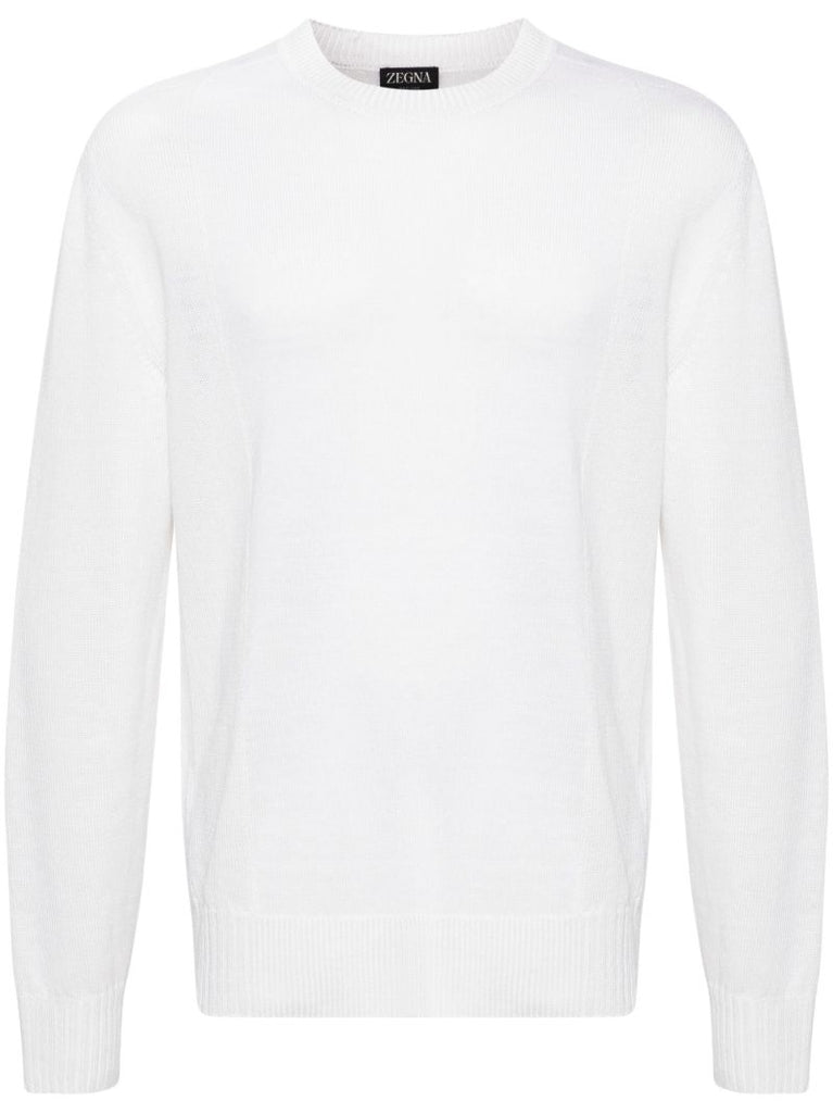 White Oasis Linen Sweater