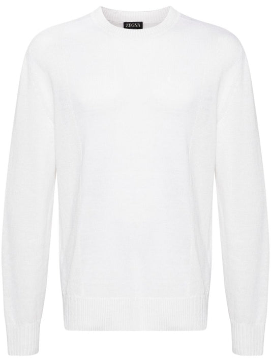 White Oasis Linen Sweater