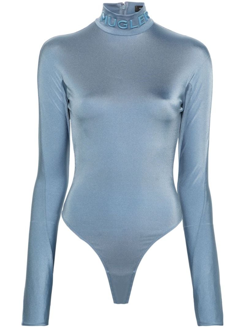 Blue Logo-embossed Bodysuit