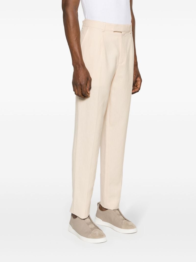 Neutral Oasi Straight Linen Trousers