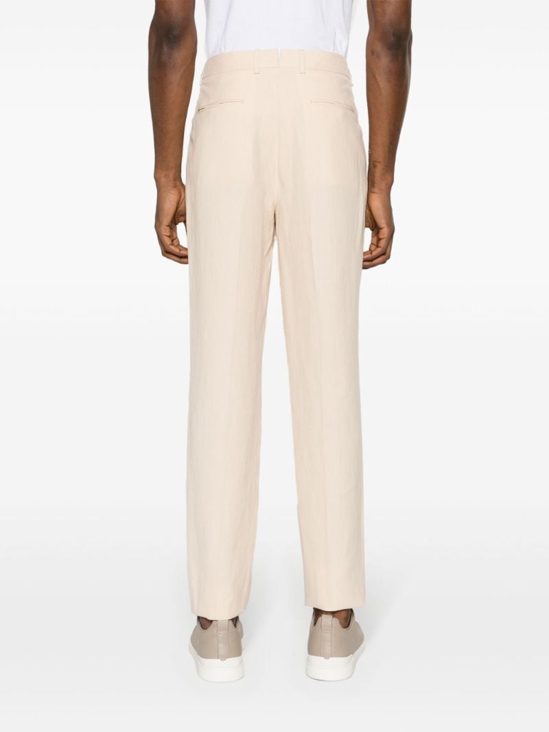 Neutral Oasi Straight Linen Trousers