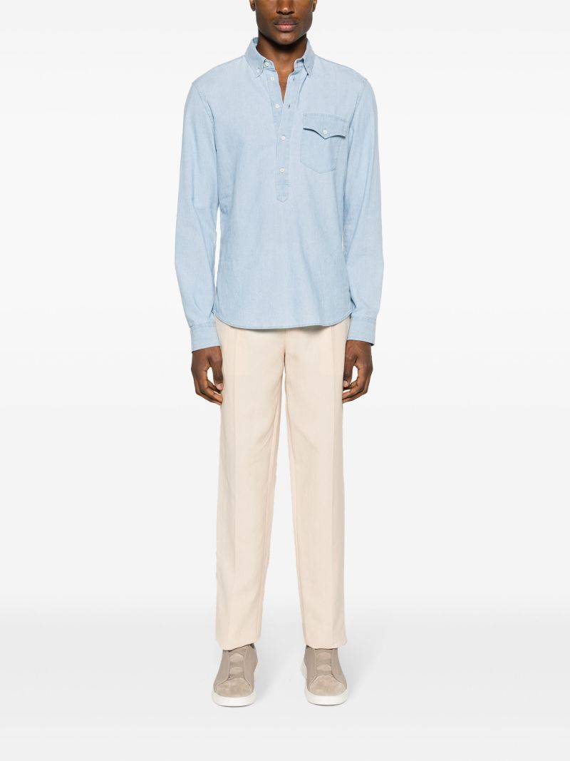 Neutral Oasi Straight Linen Trousers