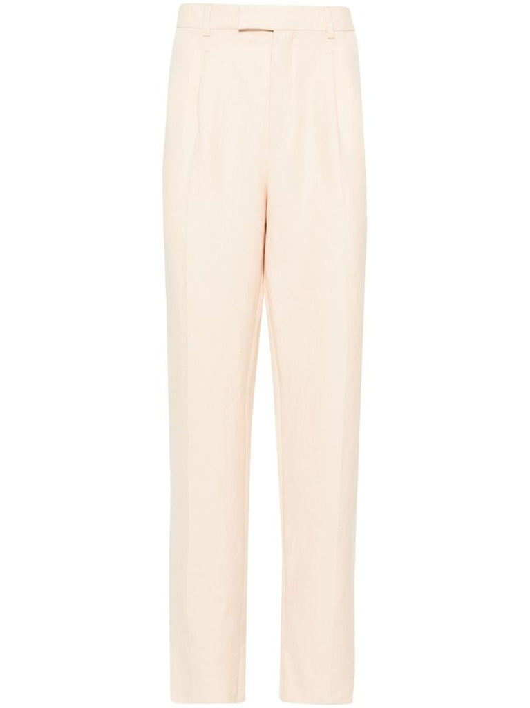 Neutral Oasi Straight Linen Trousers