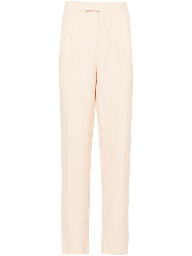 Neutral Oasi Straight Linen Trousers