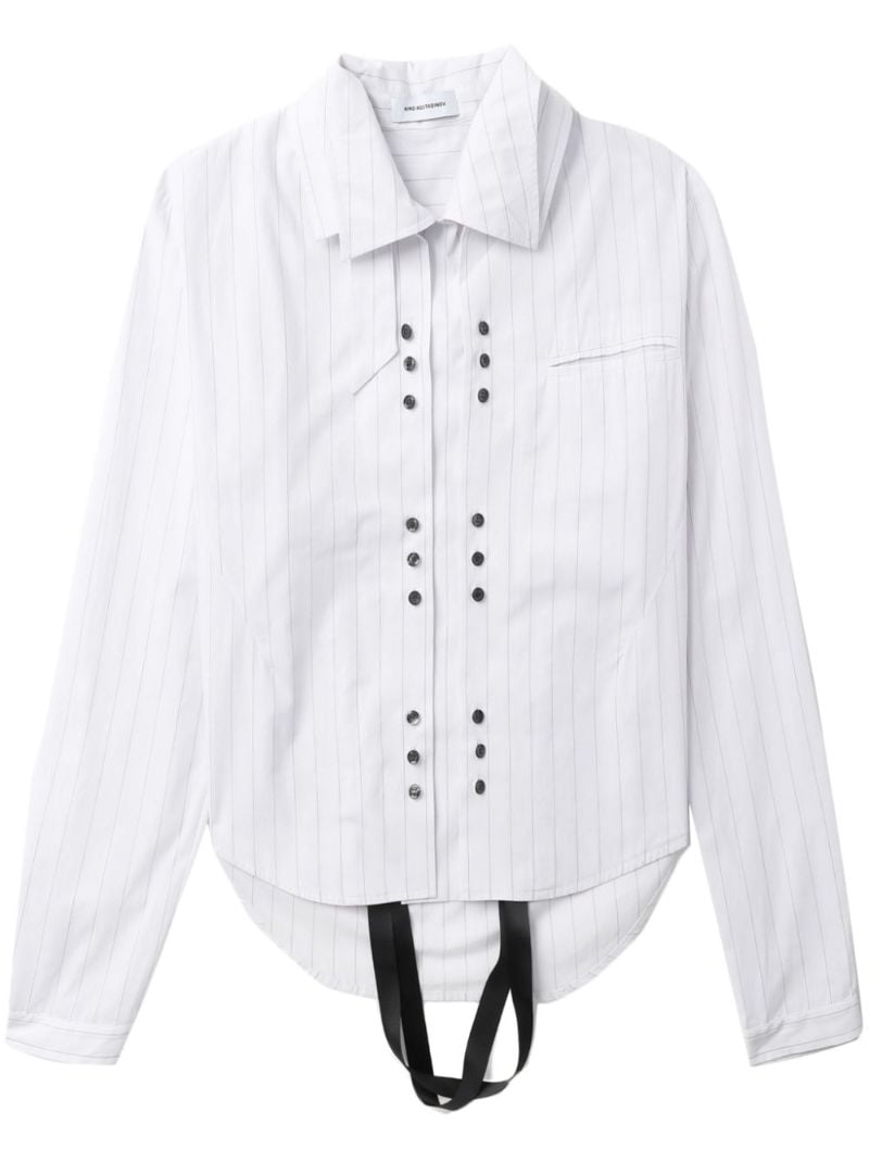 White Tonino Layered Cotton Shirt