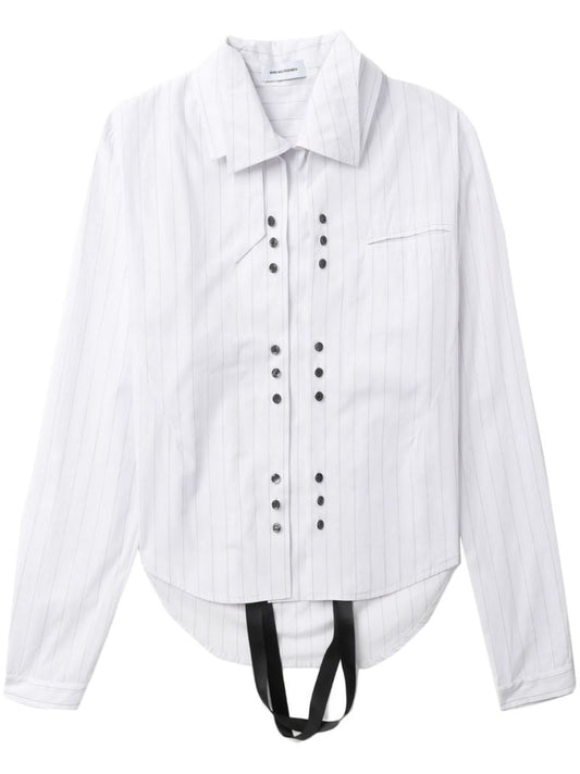 White Tonino Layered Cotton Shirt