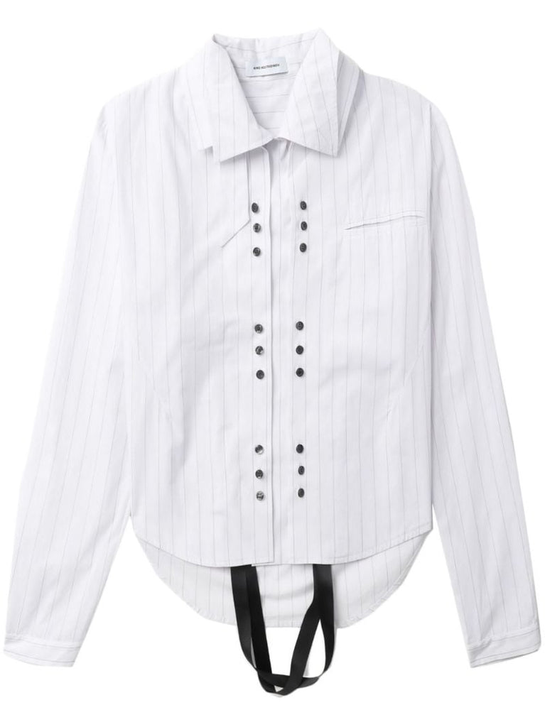 White Tonino Layered Cotton Shirt