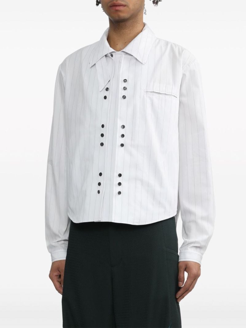 White Tonino Layered Cotton Shirt
