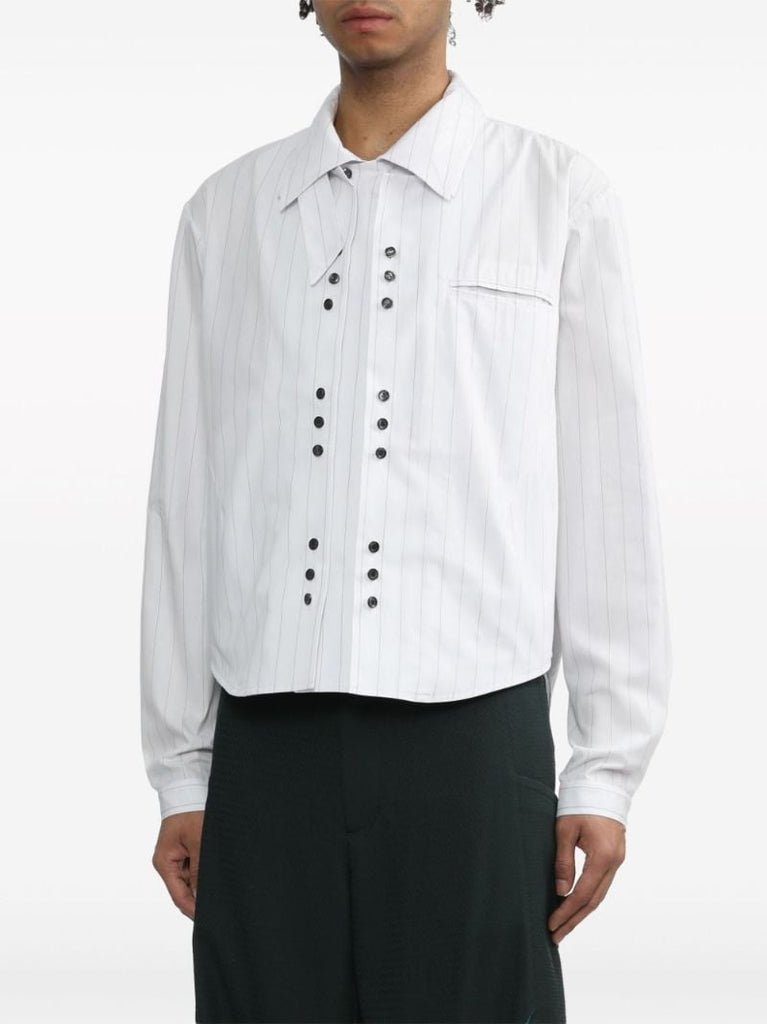 White Tonino Layered Cotton Shirt