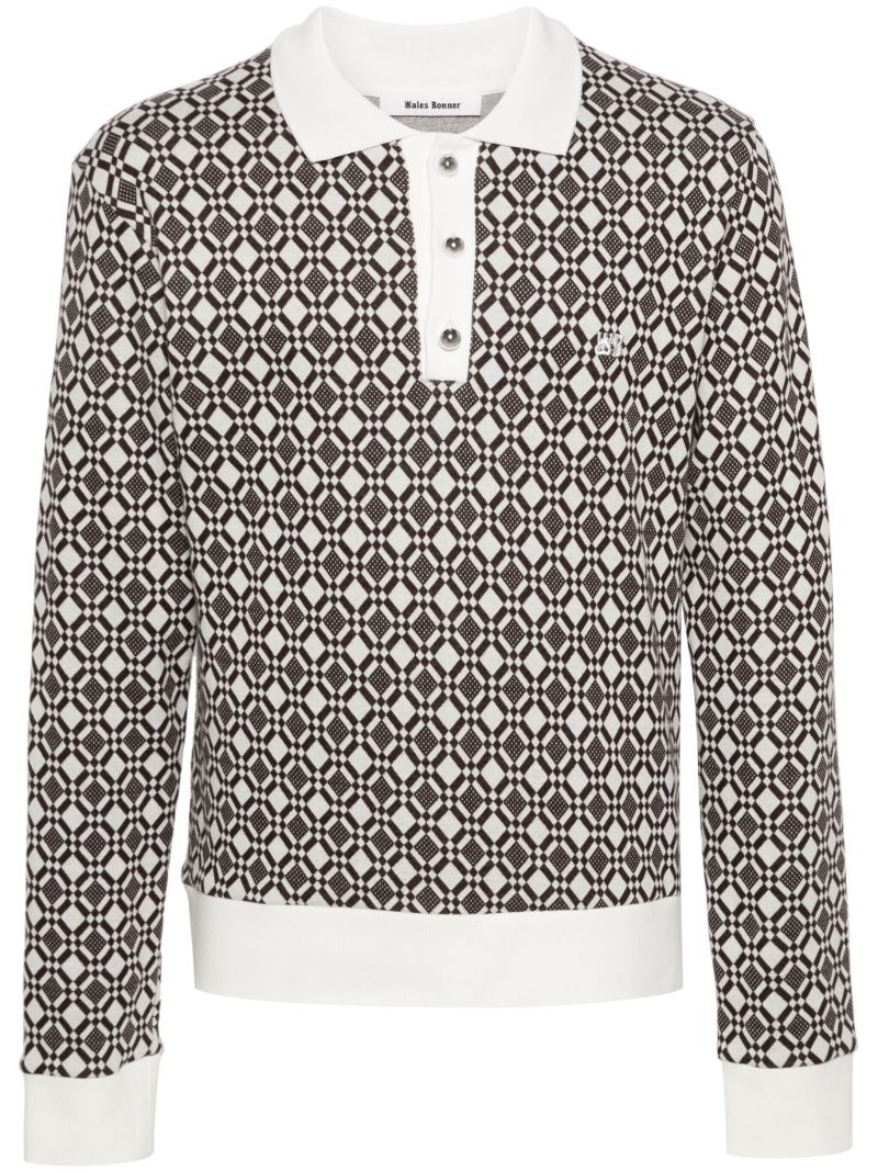 White Selassie Jacquard Polo Shirt