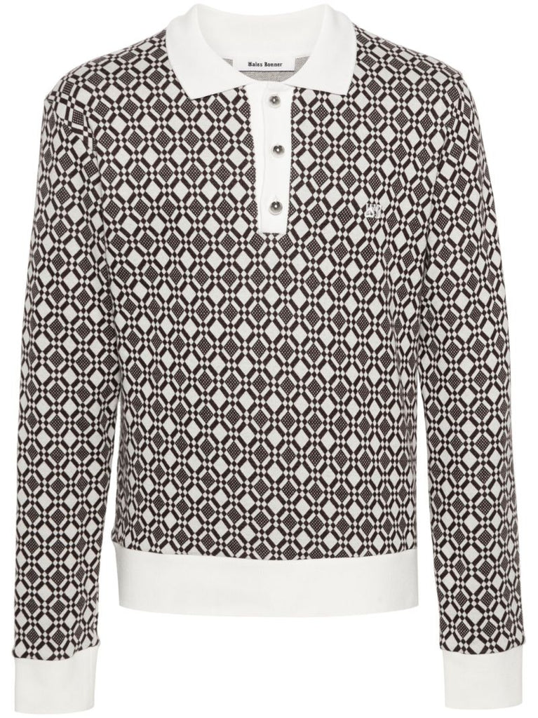 White Selassie Jacquard Polo Shirt