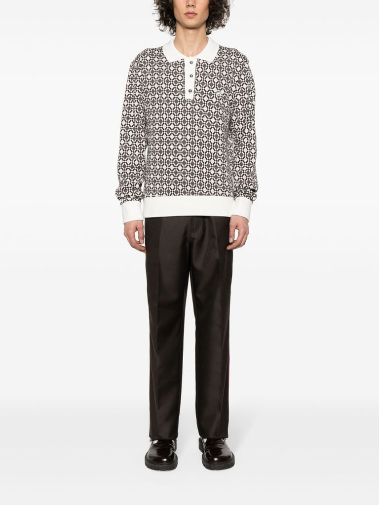 White Selassie Jacquard Polo Shirt