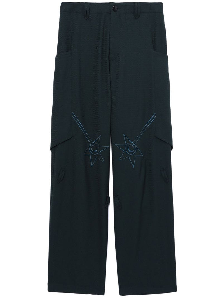 Green Nesebur Embroidered Trousers